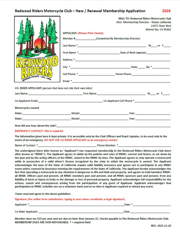 2026-RRMC-Membership-Application 2021 RRMC Membership Application